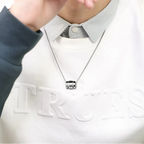 Men's Prism Barrel Mulit-Faceted Tungsten Pendant Necklace