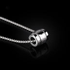 Men's Prism Barrel Mulit-Faceted Tungsten Pendant Necklace