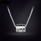 Men's Prism Barrel Mulit-Faceted Tungsten Pendant Necklace