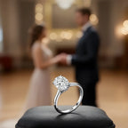 Novaire Deluxe Oval Moissanite Solitaire Ring 2.0ct