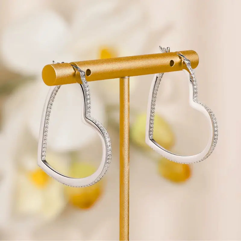 Heart Deluxe Pavé Moissanite Earrings