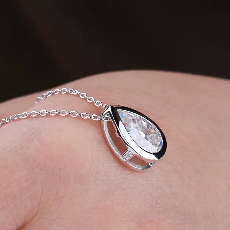 Belize 3ct Pear Cut Deluxe Moissanite Necklace