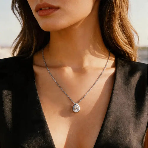 Belize 1ct Pear Cut Deluxe Moissanite Necklace