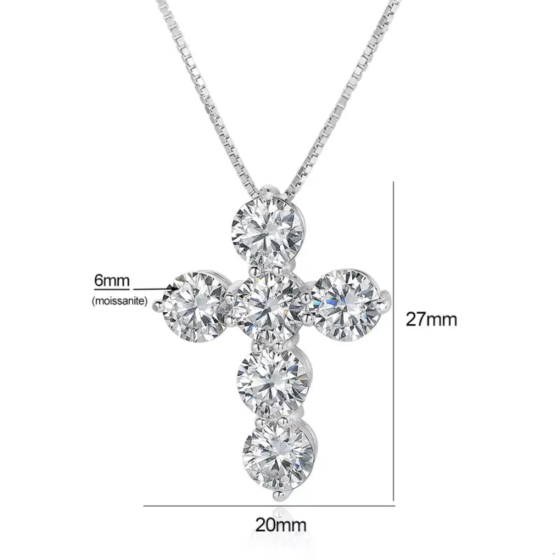 Deluxe 4.8ctw Moissanite Cross Necklace
