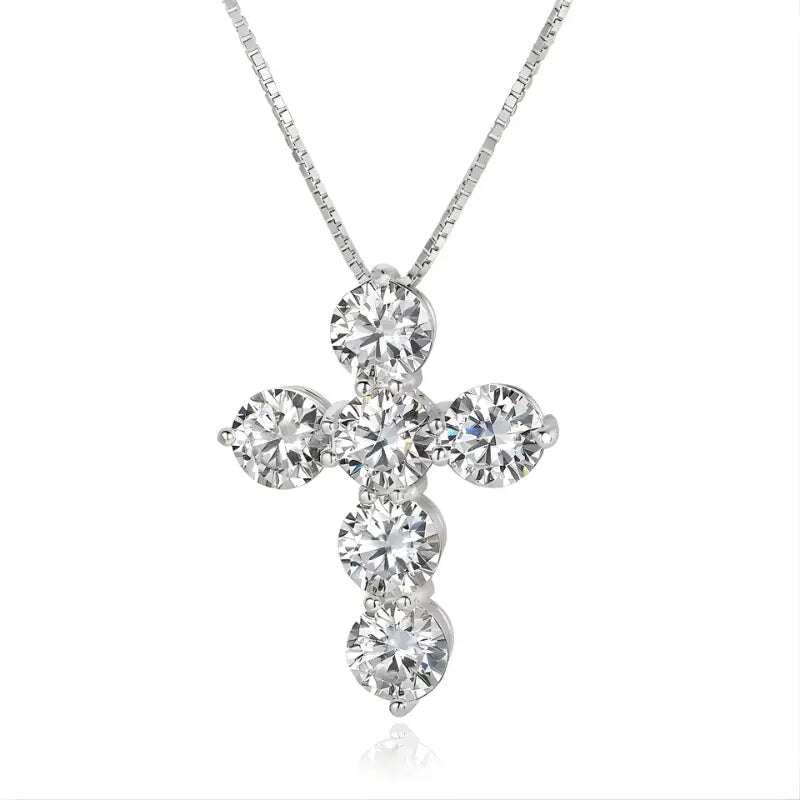 Deluxe 4.8ctw Moissanite Cross Necklace