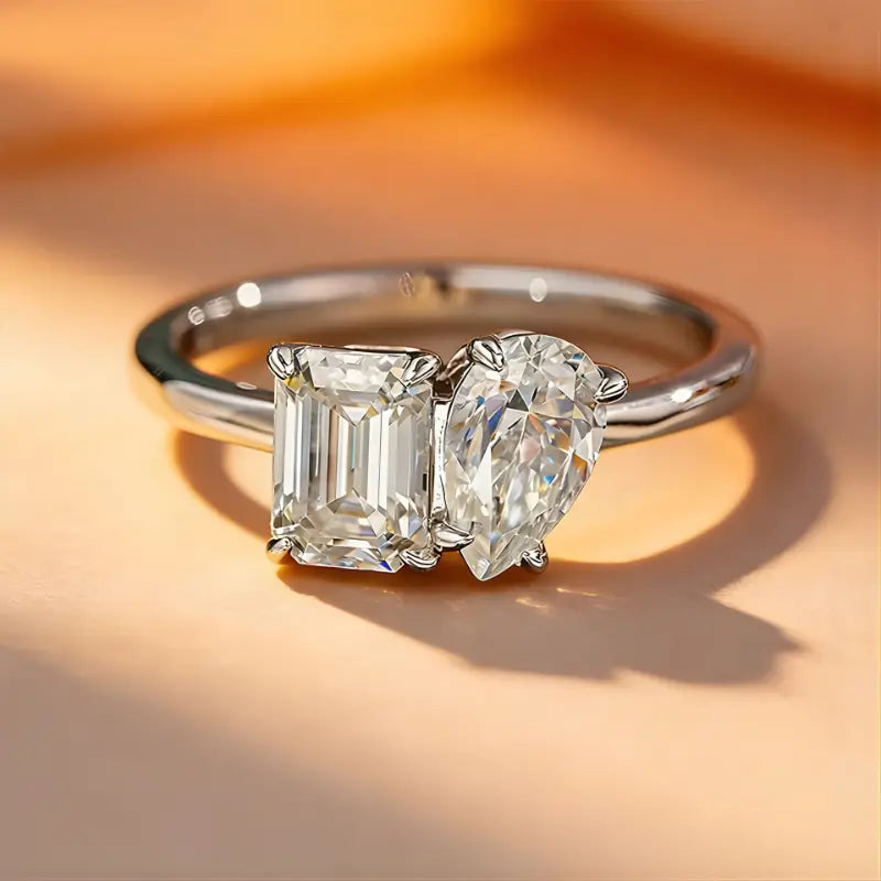 Toi et Moi Two-Stone Deluxe Moissanite Ring 4.0ctw