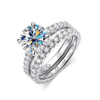 La Belle Moissanite Solitaire Ring with Matching Band 3.0ct