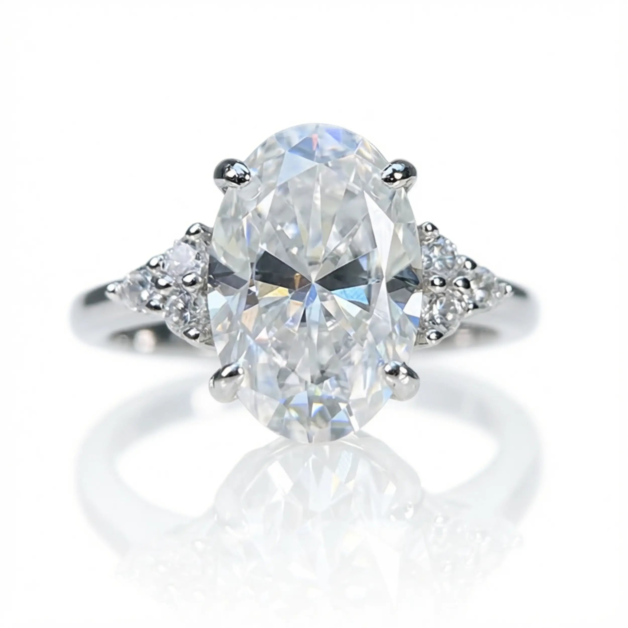 Lumière Deluxe 4.5ct Oval Cut Moissanite Ring