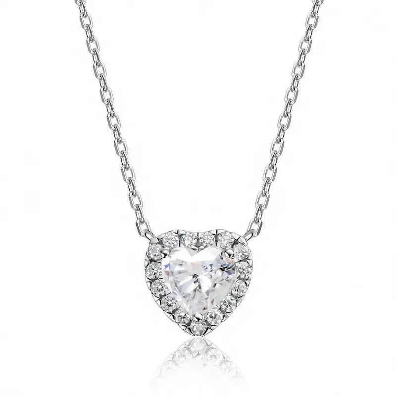 Pavé Heart Deluxe Moissanite Necklace