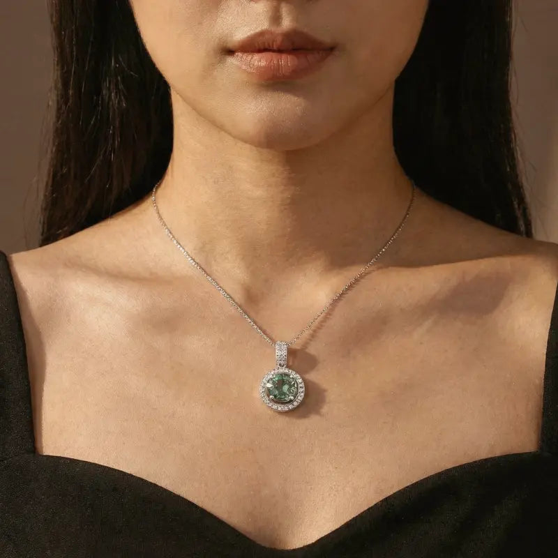 Oceane 2ct Green Deluxe Moissanite Necklace