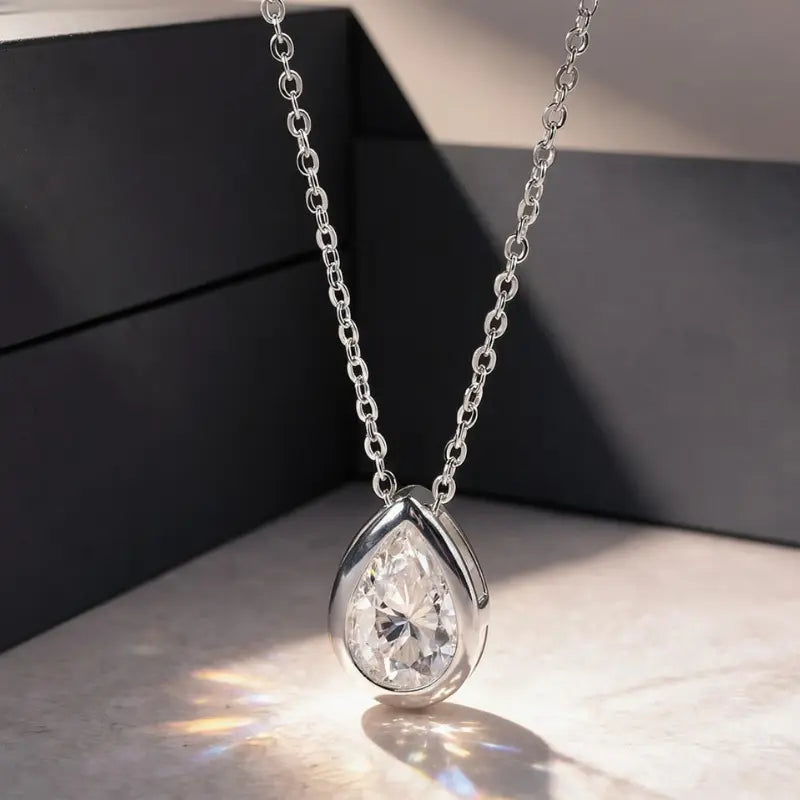 Belize 3ct Pear Cut Deluxe Moissanite Necklace