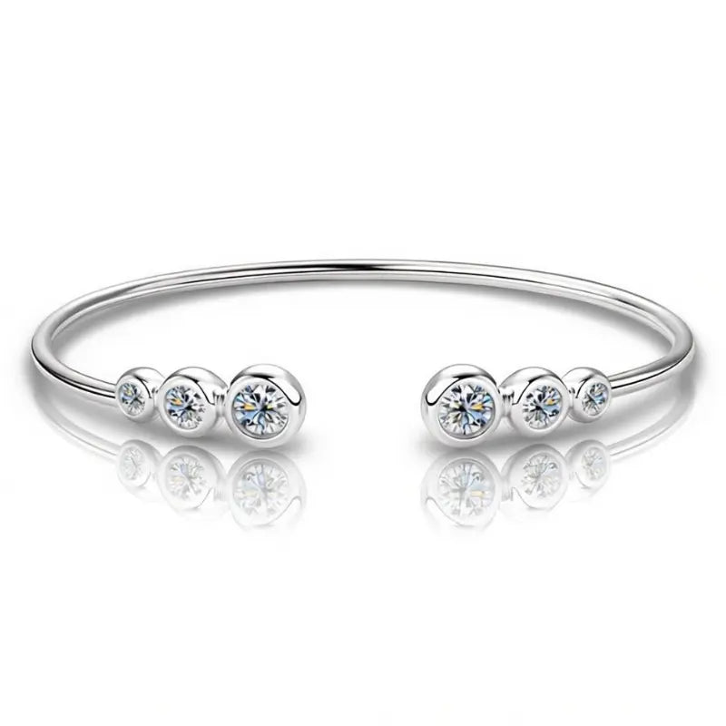 Elara Cuff 1.8ctw Deluxe Moissanite Bracelet