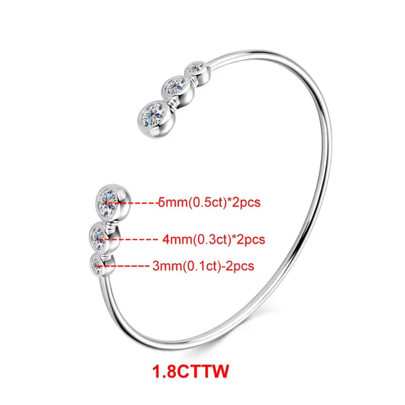 Elara Cuff 1.8ctw Deluxe Moissanite Bracelet