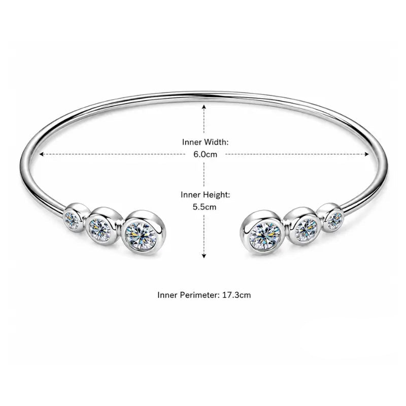 Elara Cuff 1.8ctw Deluxe Moissanite Bracelet