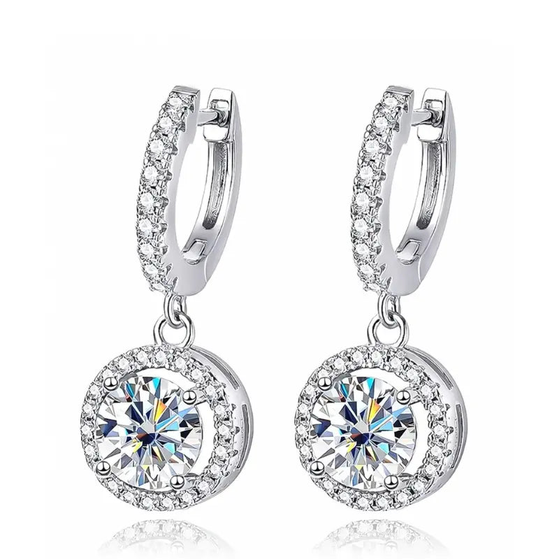 Orlys Hoop Dangle Deluxe Moissanite Earrings