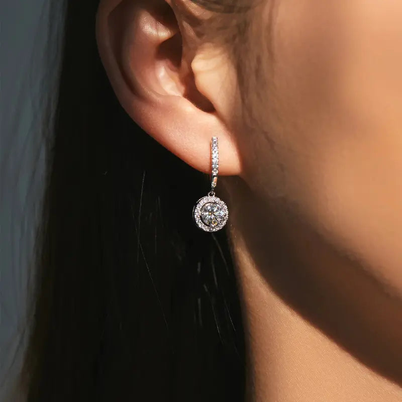 Orlys Hoop Dangle Deluxe Moissanite Earrings