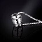 Men's Prism Barrel Mulit-Faceted Tungsten Pendant Necklace