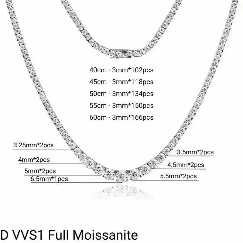 Classic Riviera Deluxe Moissanite Necklace