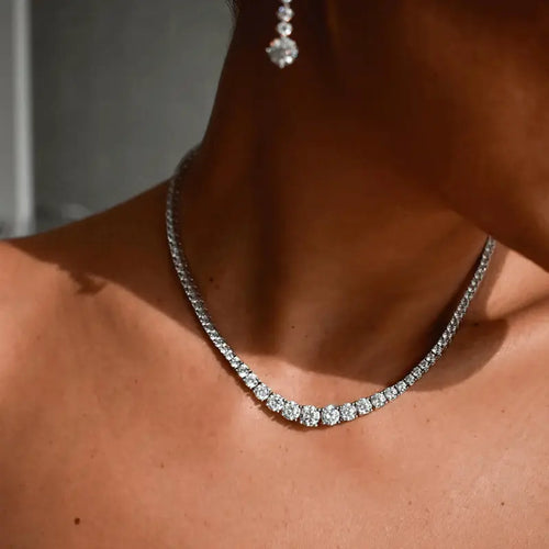 Classic Riviera Deluxe Moissanite Necklace