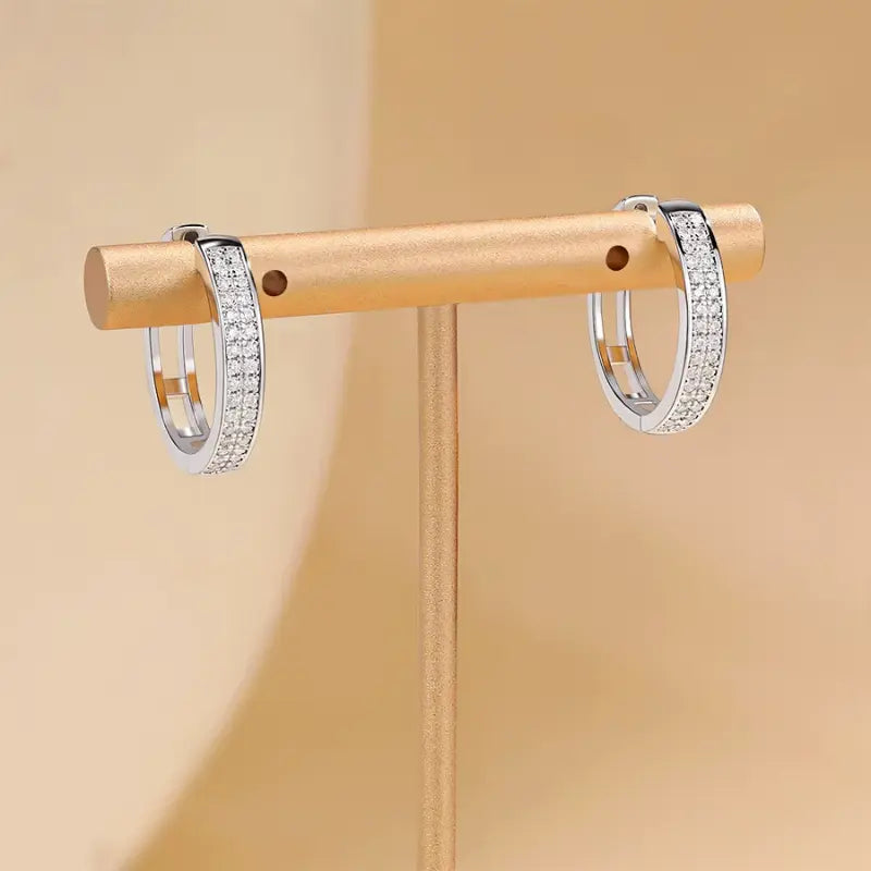 Deluxe 0.34ctw Pavé Moissanite Hoop Earrings