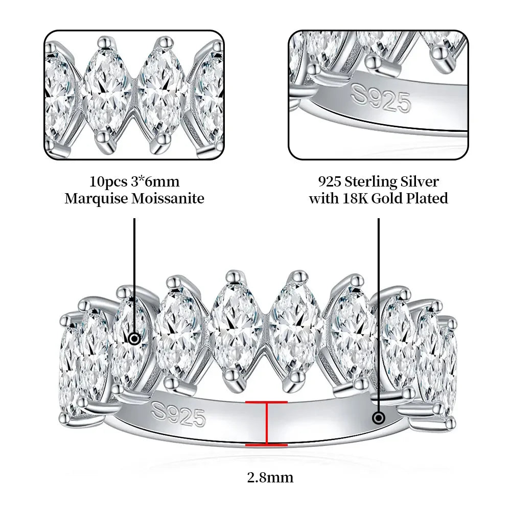 Nivelle Deluxe 10-Stone Moissanite Eternity Ring 3.0ctw