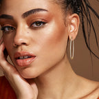 Ollys Deluxe Pavé Moissanite Hoop Earrings