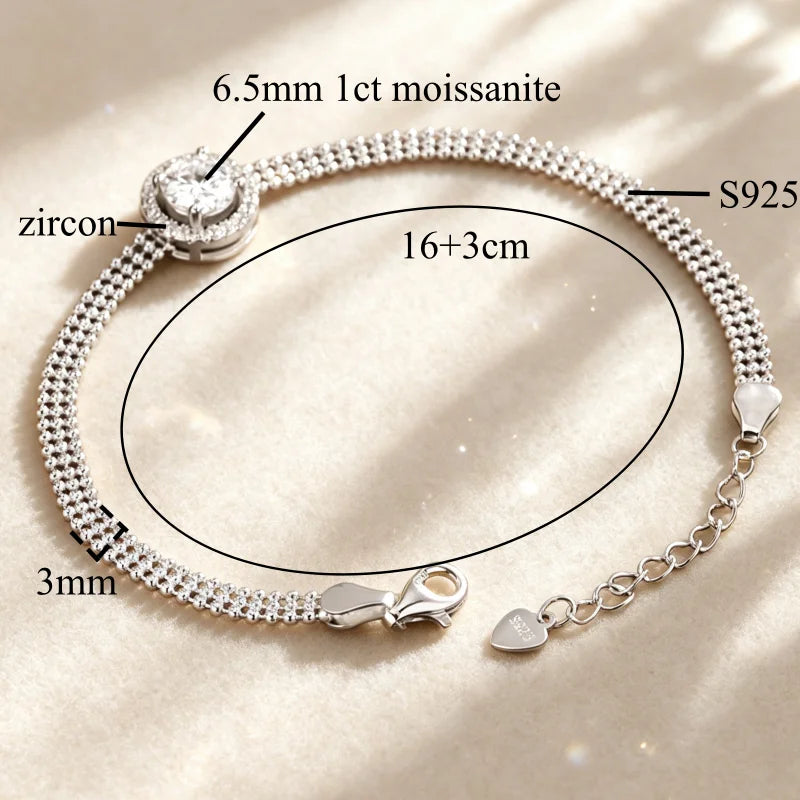 Ravelle Deluxe Moissanite Bracelet 1ct
