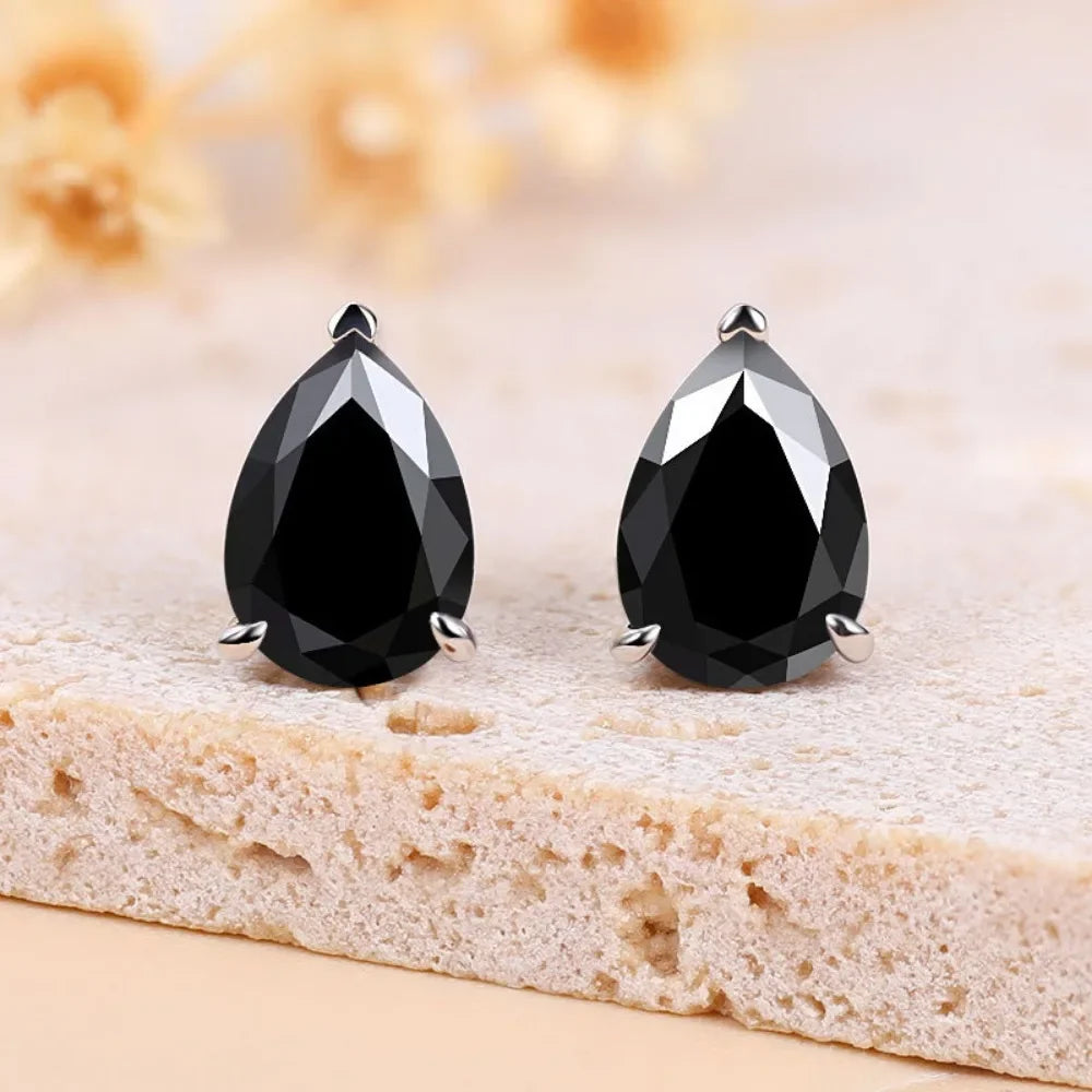 Goutte Deluxe Black Moissanite Earrings 2.0ctw – 4.0ctw