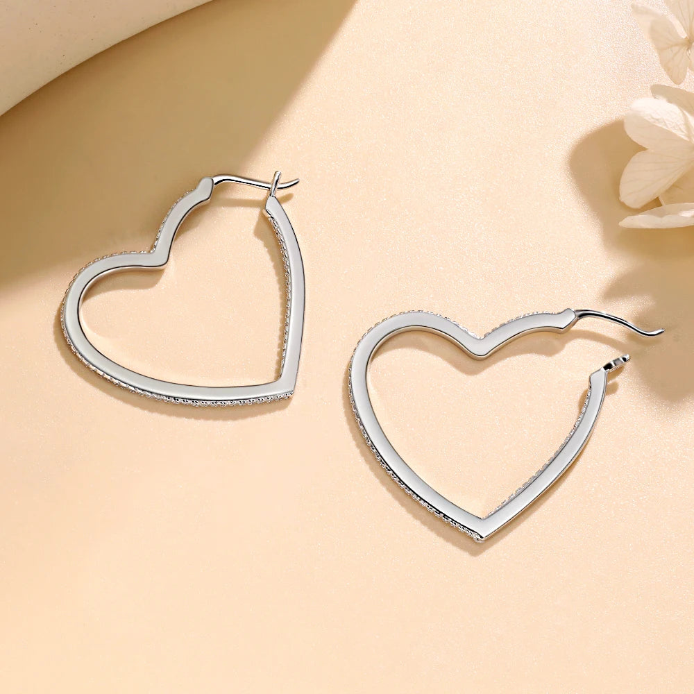 Heart Deluxe Pavé Moissanite Earrings