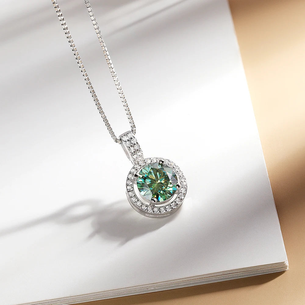 Oceane 2ct Green Deluxe Moissanite Necklace