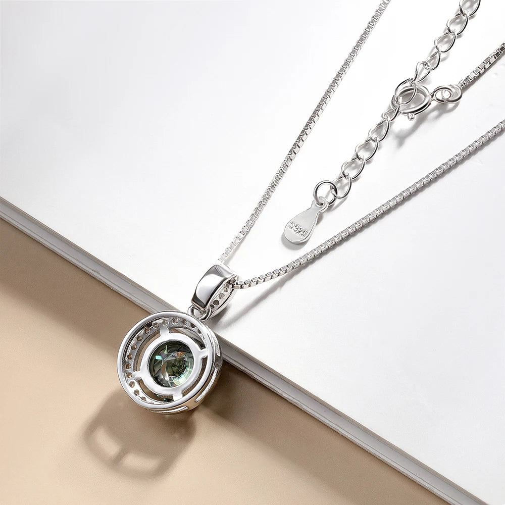 Oceane 2ct Green Deluxe Moissanite Necklace