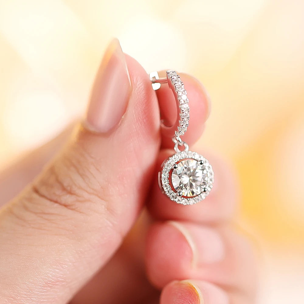 Orlys Hoop Dangle Deluxe Moissanite Earrings