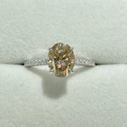 Kalem 2ct Champagne Oval Deluxe Moissanite Solitaire Ring
