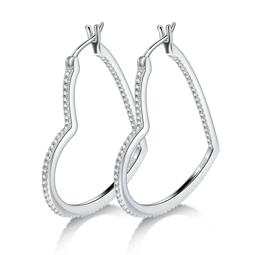Heart Deluxe Pavé Moissanite Earrings