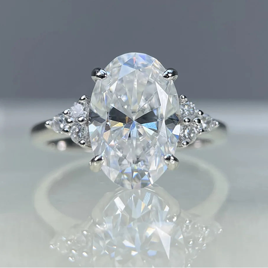 Lumière Deluxe 4.5ct Oval Cut Moissanite Ring