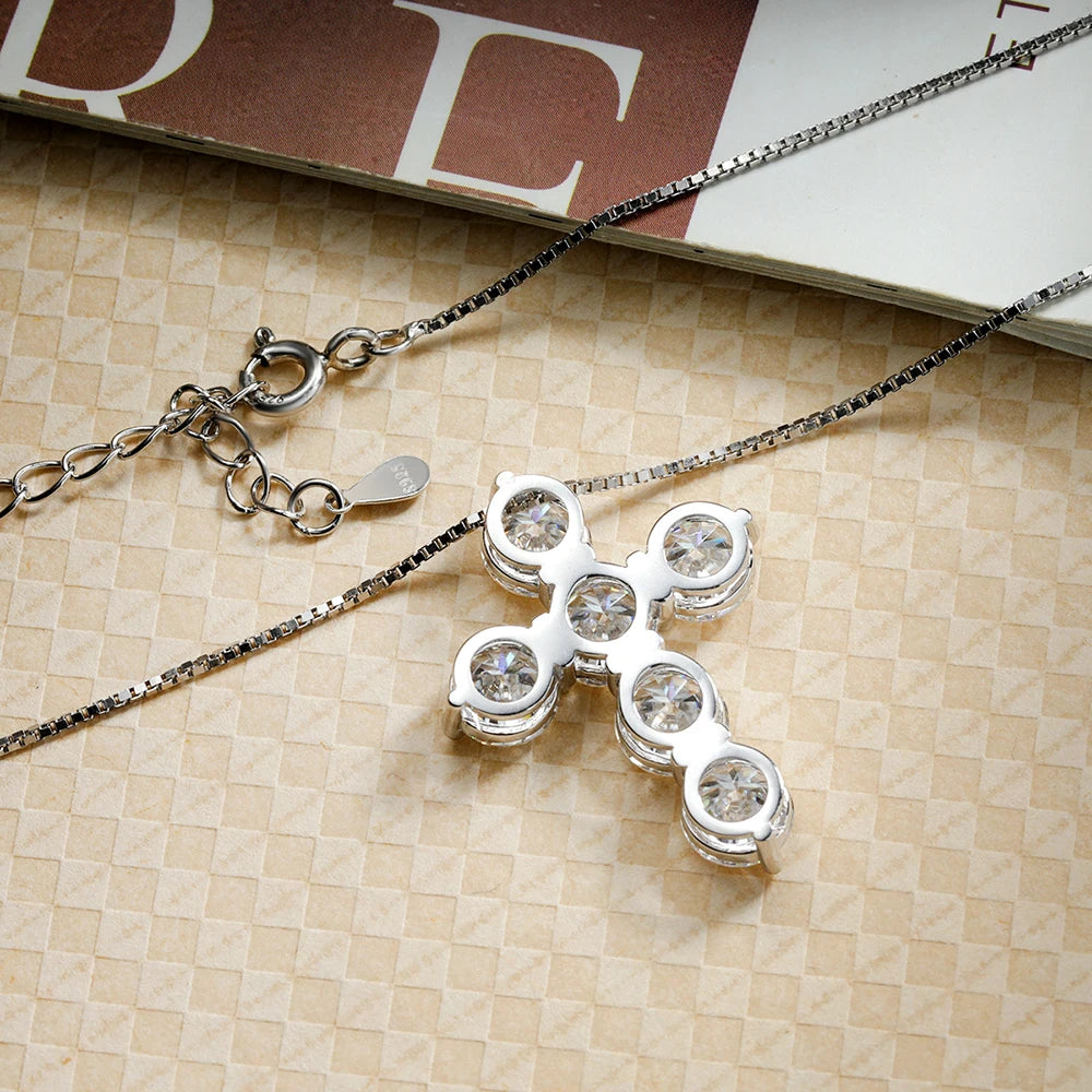 Deluxe 4.8ctw Moissanite Cross Necklace