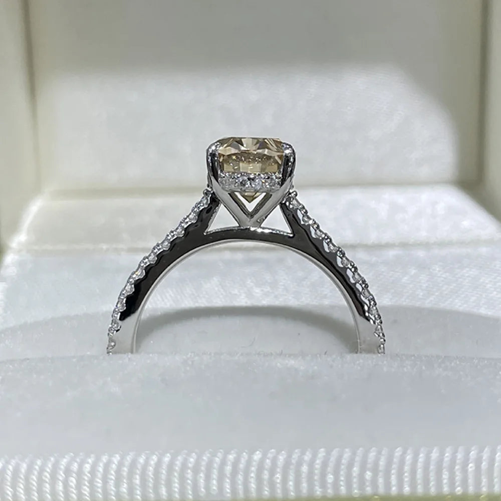 Kalem 2ct Champagne Oval Deluxe Moissanite Solitaire Ring