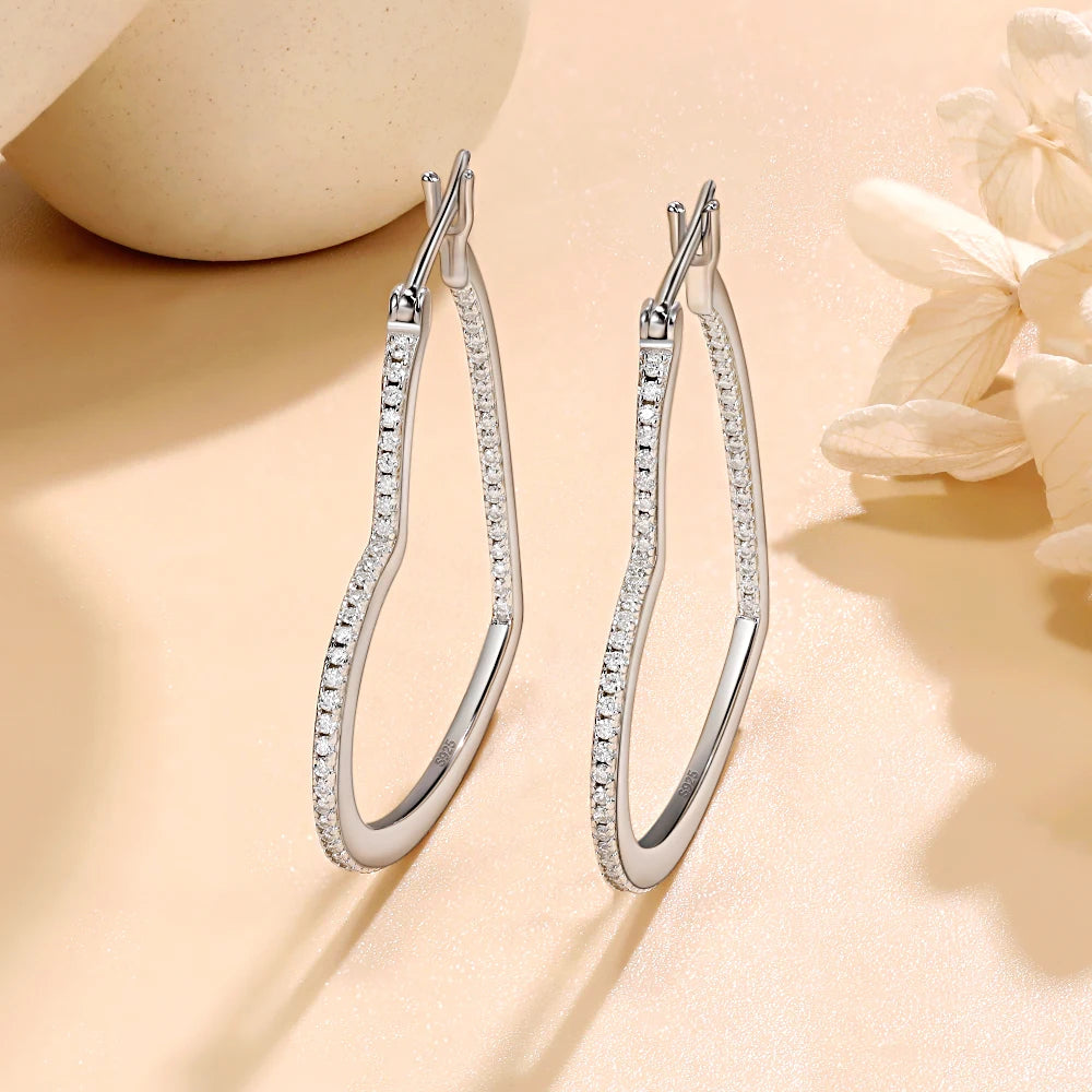 Heart Deluxe Pavé Moissanite Earrings