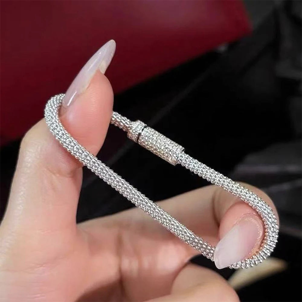 Elodie Sterling Silver and Deluxe Moissanite Bracelet