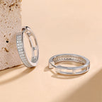 Deluxe 0.34ctw Pavé Moissanite Hoop Earrings