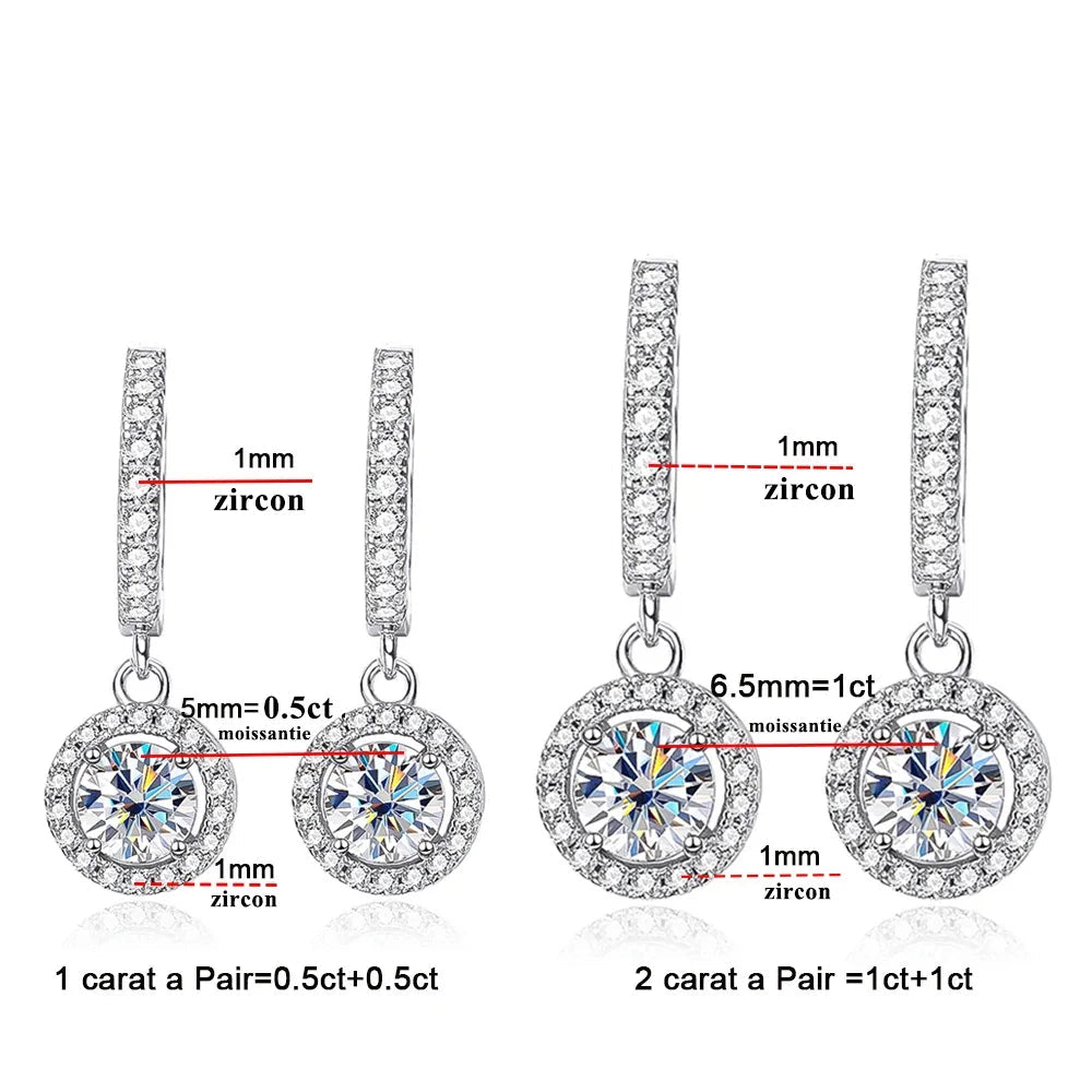 Orlys Hoop Dangle Deluxe Moissanite Earrings