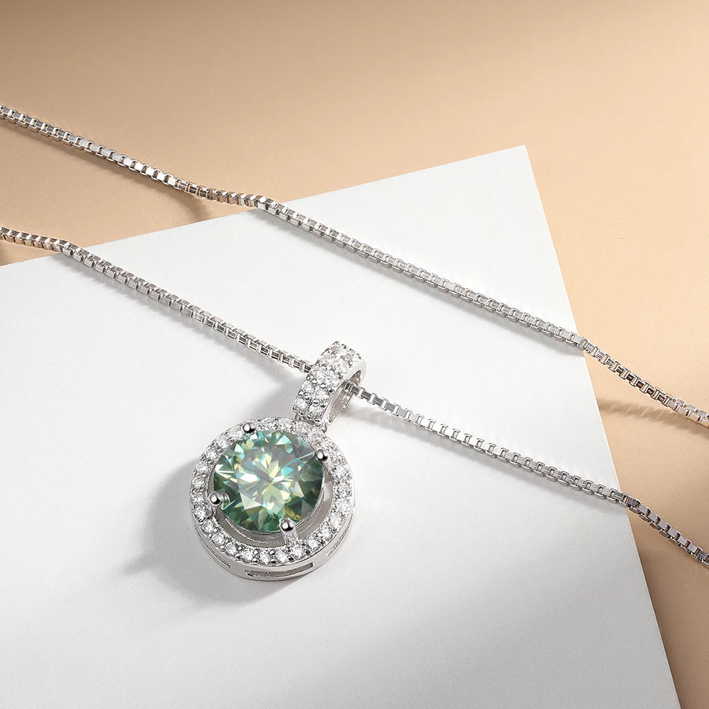 Oceane 2ct Green Deluxe Moissanite Necklace