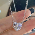 Pavé Heart Deluxe Moissanite Necklace