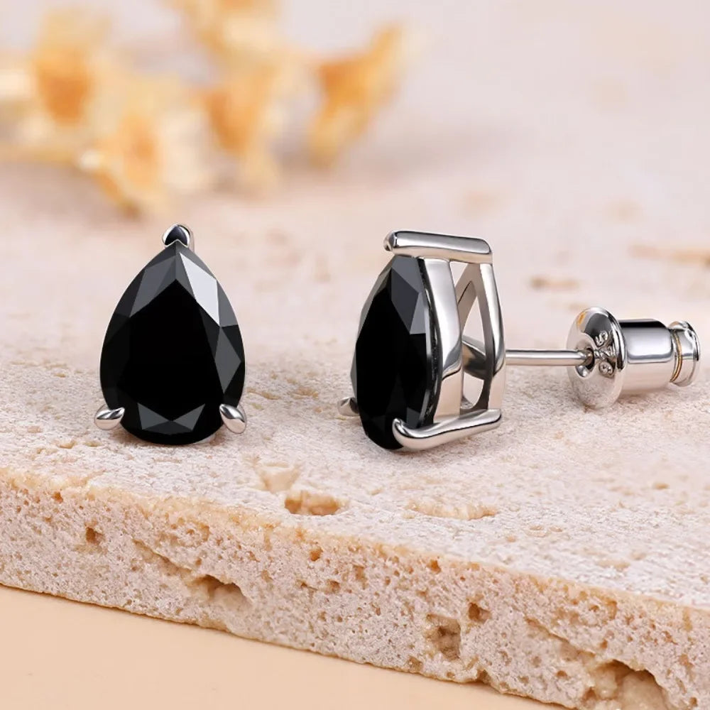Goutte Deluxe Black Moissanite Earrings 2.0ctw – 4.0ctw