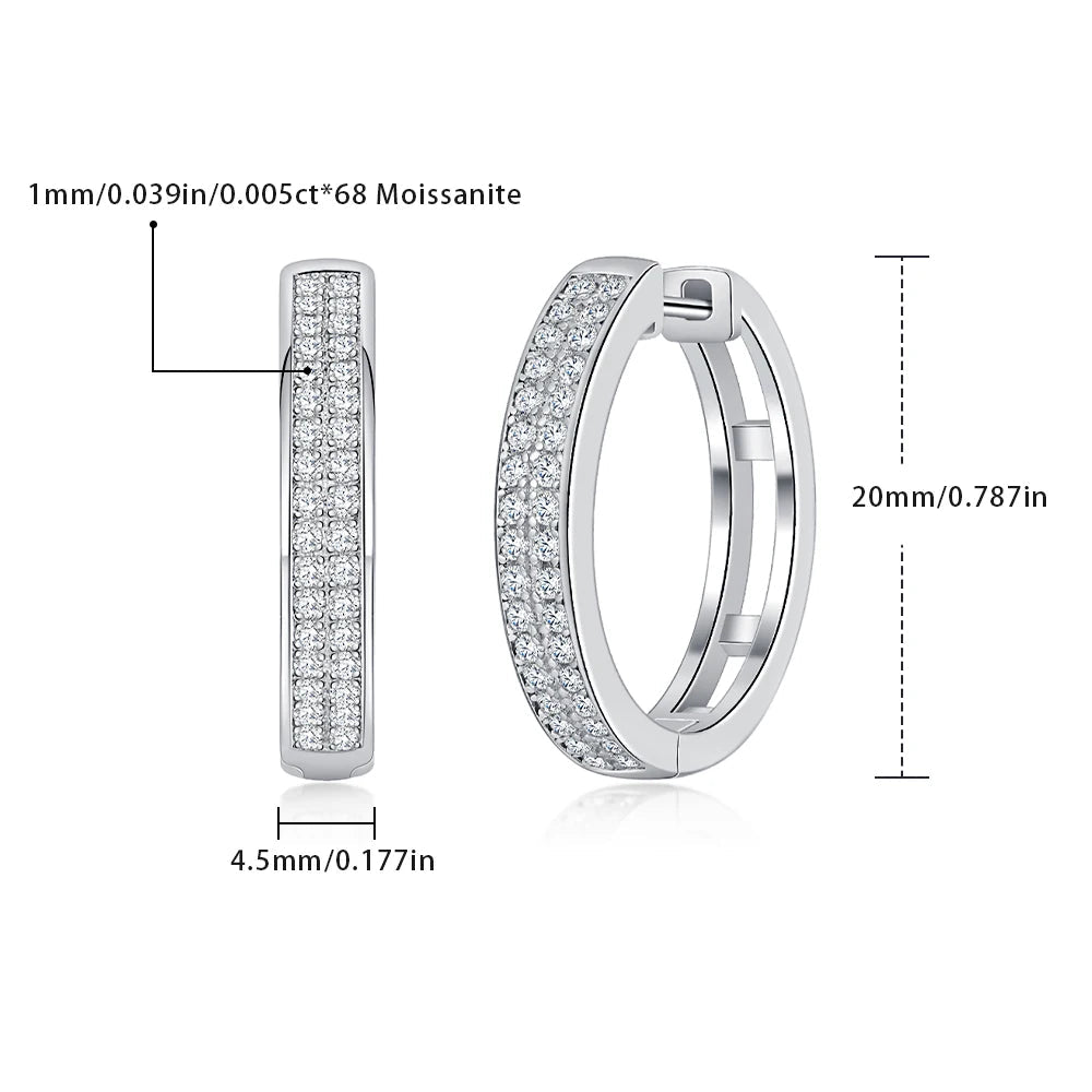 Deluxe 0.34ctw Pavé Moissanite Hoop Earrings