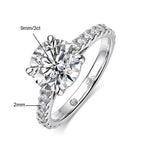 La Belle Moissanite Solitaire Ring with Matching Band 3.0ct