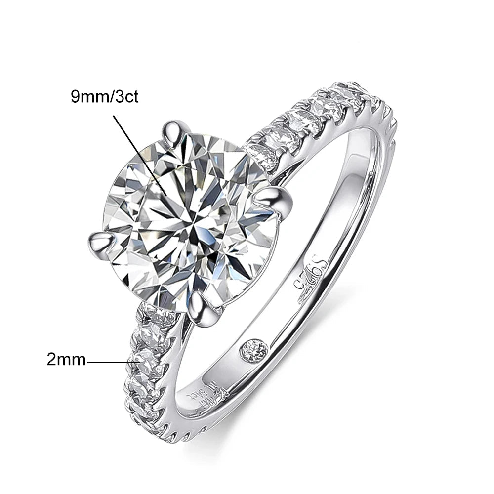 La Belle Moissanite Solitaire Ring with Matching Band 3.0ct