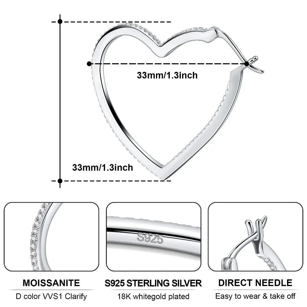 Heart Deluxe Pavé Moissanite Earrings