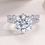 La Belle Moissanite Solitaire Ring with Matching Band 3.0ct