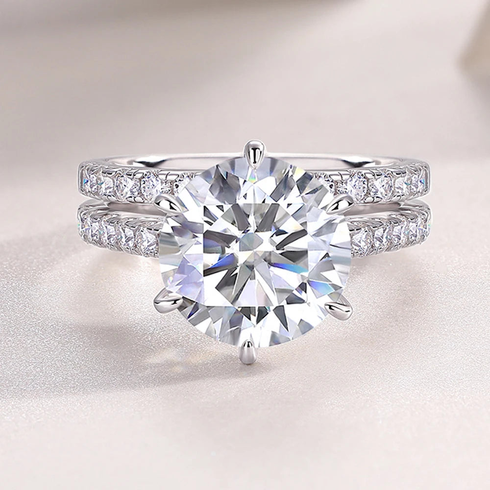 La Belle Moissanite Solitaire Ring with Matching Band 3.0ct
